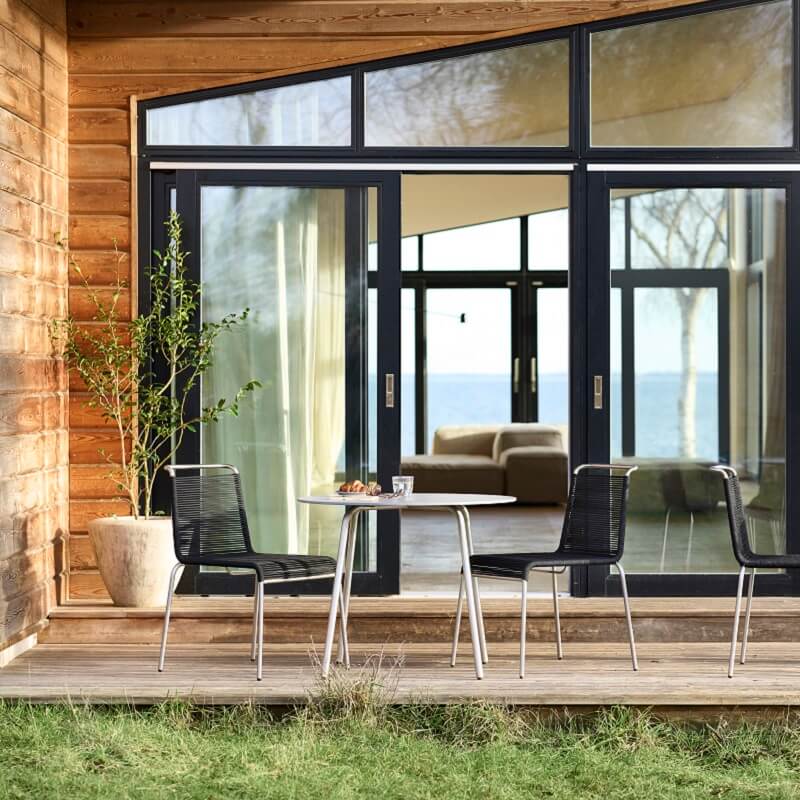 FDB Møbler – M20L Teglgård – Rope loungestoel van RVS en groen touw – 70,5x66xh72cm - Afbeelding 5