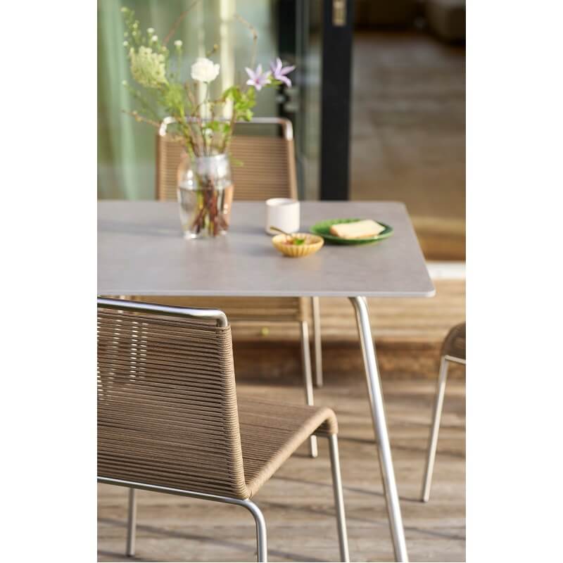 FDB Møbler – M20L Teglgård – Rope loungestoel van RVS en groen touw – 70,5x66xh72cm - Afbeelding 6