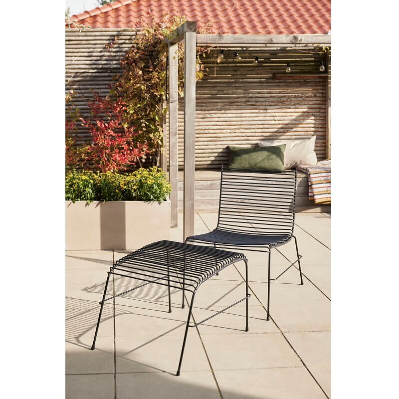 HÜBSCH INTERIOR – STRING zwarte voetenbank van metaal – 52x52xh42cm - Afbeelding 5