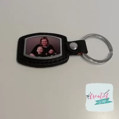 Sleutelhanger met eigen foto (leer) - Afbeelding 2